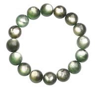 Bracciale con gemma di lepidolite verde rara, braccialetti di cristallo