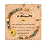 Bracciale con girasole da donna, per positività, forza e amore, per compleanno, Natale o come ringraziamento, per amici e colleghi, con lettere, compatibile con fare, Taglia unica, Plastica, Nessuna