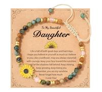 Bracciale con girasole da donna, per positività, forza e amore, per compleanno, Natale o come ringraziamento, per amici e colleghi, con lettere, compatibile con fare, Taglia unica, Plastica, Nessuna