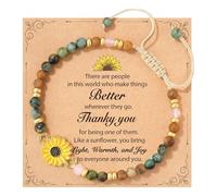 Bracciale con girasole da donna, per positività, forza e amore, per compleanno, Natale o come ringraziamento, per amici e colleghi, con lettere, compatibile con fare, Taglia unica, Plastica, Nessuna