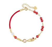 Bracciale con mano di Buddha, braccialetto con perline di pietre preziose curative for la vitalità, realizzato con granato for donne, gioielli portafortuna for la mamma, regalo di Natale, San Valentin