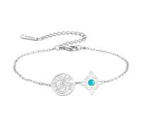 Bracciale con nodo della strega e pentacolo del tetragrammo, regolabile, con nodo celtico e ciondolo turchese, nome di Dio, protezione stregoneria, gioiello pagano, per donne e uomini