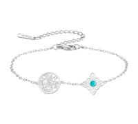 Bracciale con nodo della strega e pentacolo del tetragrammo, regolabile, con nodo celtico e ciondolo turchese, nome di Dio, protezione stregoneria, gioiello pagano, per donne e uomini