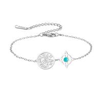 Bracciale con nodo della strega e pentacolo del tetragrammo, regolabile, con nodo celtico e ciondolo turchese, nome di Dio, protezione stregoneria, gioiello pagano, per donne e uomini