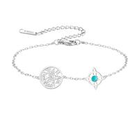 Bracciale con nodo della strega e pentacolo del tetragrammo, regolabile, con nodo celtico e ciondolo turchese, nome di Dio, protezione stregoneria, gioiello pagano, per donne e uomini