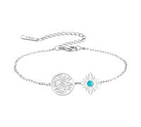 Bracciale con nodo della strega e pentacolo del tetragrammo, regolabile, con nodo celtico e ciondolo turchese, nome di Dio, protezione stregoneria, gioiello pagano, per donne e uomini