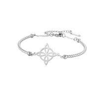 Bracciale con nodo delle streghe Nodo celtico Tripla Dea Cavigliera Nudo De Bruja Buona fortuna Triquetra Trinità Amuleto Wiccan Gioielli Regali irlandesi per streghe (nodo stregato 2 argento 2)