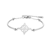 Bracciale con nodo delle streghe Nodo celtico Tripla Dea Cavigliera Nudo De Bruja Buona fortuna Triquetra Trinità Amuleto Wiccan Gioielli Regali irlandesi per streghe (nodo stregato 2 argento 3)