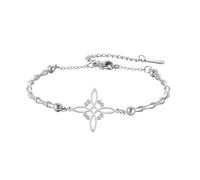 Bracciale con nodo delle streghe Nodo celtico Tripla Dea Cavigliera Nudo De Bruja Buona fortuna Triquetra Trinità Amuleto Wiccan Gioielli Regali irlandesi per streghe (nodo stregato 1 argento)