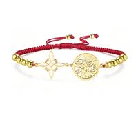 Bracciale con nodo di strega Tetragrammaton pentagramma nodo celtico ciondolo nome di Dio corda intrecciata regolabile protezione della stregoneria gioielli pagani per uomo e donna (G-R string2)