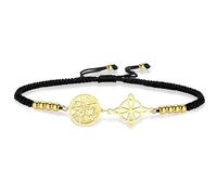Bracciale con nodo di strega Tetragrammaton pentagramma nodo celtico ciondolo nome di Dio corda intrecciata regolabile protezione della stregoneria gioielli pagani per uomo e donna (Stringa di G-B)
