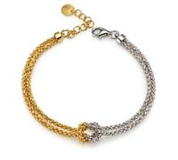 Bracciale con Nodo legame d'amore in Argento 925 bicolore rodiato e dorato Multifilo gioiello da uomo e donna elegante unisex