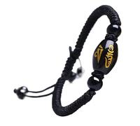Bracciale con Ossidiana Nera, Braccialetto con Cordino Rosso/Nero con Ossidiana, amuleto Reiki, Braccialetto Fortunato Regolabile, per allontanare Il Male, da Donna, Rosso