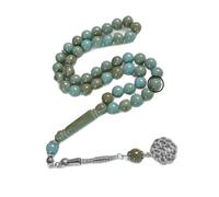 Bracciale con perle di colofonia da 10 mm, colore verde e blu | Perline tradizionali alla moda per riflessioni spirituali, cerimonie quotidiane e viaggi, uso dedicato