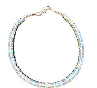 Bracciale con perle sfaccettate a forma di rondella in opale etiope da 3,5-4 mm, chiusura placcata in oro da 7 pollici, per uomo e donna | LK_STACK_02654