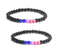 Bracciale Con Perline 2 Pezzi, Braccialetto Con Perline Semplice, Braccialetto Con Perline Di Pietre Preziose, Braccialetto Con Perline Lucide, Regalo Di Gioielli Orgoglio