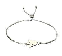 Bracciale con perline a forma di angelo custode, ciondolo a forma di ala regolabile in acciaio inossidabile, regalo motivazionale per donna, gioiello protettivo (2 PCS)