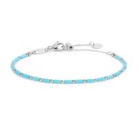 Bracciale con perline a tubo turchesi ed ematite