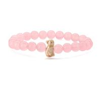 Bracciale con Perline Al Quarzo Rosa da 8 mm Bracciale Elasticizzato per Bambini a Tema Animali Bracciale con Perline in Pietra Naturale Bracciale con Ciondolo Simpatico Piccolo Pinguino Bracciale D