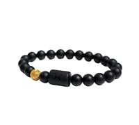 Bracciale con Perline Delle 12 Costellazioni Dei Segni Zodiacali - Bracciale Elastico con Perline In Pietra Nera Smerigliata Naturale Da 8Mm per Uomini Donne E Coppie Regalo Di Compleanno per Il Toro
