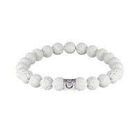 Bracciale con Perline Delle 12 Costellazioni Dei Segni Zodiacali - Bracciale Elastico con Perline In Pietra Vulcanica Naturale Bianca Da 8Mm per Uomini Donne E Coppie Regalo Di Compleanno per Il Toro