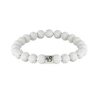Bracciale con Perline Delle 12 Costellazioni Dei Segni Zodiacali - Bracciale Elastico con Perline Pietra Vulcanica Naturale Bianca Da 8Mm per Uomini Donne E Coppie Regalo Di Compleanno per Capricorno