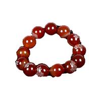 Bracciale con Perline di Buddha di Loto di calcedonio Rosso Bracciale per Uomo e Donna Rosario Bracciale in Agata per Meditazione retrò Semplice alla