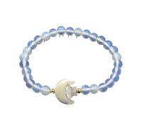 Bracciale con perline di cristallo da 7 mm - Accessori con stelle e luna for un abbigliamento elegante(Opal)