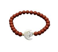Bracciale con perline di cristallo da 7 mm - Accessori con stelle e luna for un abbigliamento elegante(Redstone)