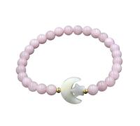 Bracciale con perline di cristallo da 7 mm - Accessori con stelle e luna for un abbigliamento elegante(PinkCrystal)