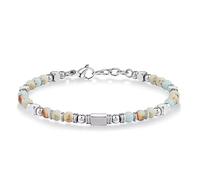 Bracciale con perline di lapislazzuli sintetico stile Boho - Bracciale in pietra sintetica perfetta per la festa della mamma in acciaio inossidabile per tutte le stagioni