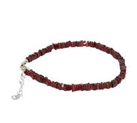 Bracciale con perline Heishi a forma quadrata in granato del Mozambico da 3,5-4 mm, taglio liscio, chiusura regolabile in argento placcato, da 7 pollici, per uomo e donna | LK_STACK_04765