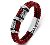 Bracciale con perline in acciaio inossidabile intrecciato a righe, Inner ring 200mm, straightened length 225mm, Metallo, senza pietra