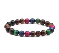 Bracciale con perline in pietra fiammeggiante for uomo e donna | Accessorio di gioielleria in stile punk(Colorfultigereye)