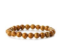 Bracciale con perline in pietra fiammeggiante for uomo e donna | Accessorio di gioielleria in stile punk(Woodgrain)