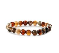 Bracciale con perline in pietra fiammeggiante for uomo e donna | Accessorio di gioielleria in stile punk(Brownlines)