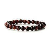 Bracciale con perline in pietra fiammeggiante for uomo e donna | Accessorio di gioielleria in stile punk(RedTigerEye)