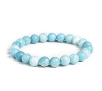 Bracciale Con Perline In Pietra Naturale Di Larimar Braccialetti Con Perline Rotonde A Strisce Blu Mare Moda Alla Moda Braccialetti Elasticizzati Con Fascino Femminile Per Regali Di Amici