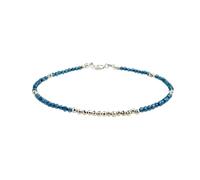 Bracciale con perline sfaccettate a forma di rondella da 2 mm in topazio blu di Londra, chiusura regolabile in argento placcato da 7 pollici, per uomo e donna | LK_STACK_04520