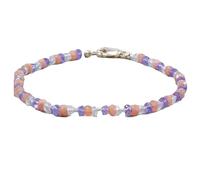 Bracciale con perline sfaccettate a forma di rondella da 3-3,5 mm in topazio blu, rodocrosite e tanzanite, chiusura placcata in argento da 7 pollici, per uomo e donna | LK_STACK_07249