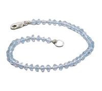 Bracciale con perline sfaccettate a forma di rondella da 3,5 mm in topazio blu, chiusura placcata in argento da 7 pollici per uomo e donna | LK_STACK_01655