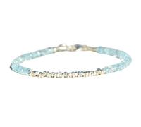 Bracciale con perline sfaccettate a forma di rondella da 3 mm in topazio blu, chiusura placcata in argento da 7 pollici per uomo e donna | LK_STACK_01663