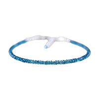 Bracciale con perline sfaccettate a forma di rondella in topazio blu di Londra da 2,5-3 mm, chiusura regolabile in argento placcato da 7 pollici, per uomo e donna | LK_STACK_04519