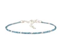 Bracciale con perline sfaccettate rotonde da 2 mm in topazio blu di Londra, chiusura regolabile in argento placcato, lunghezza 7 pollici, per uomo e donna | LK_STACK_04534