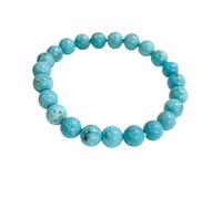 Bracciale con perline zebrate rosa pietra Perline di preziosa agata rodocrosite da 6/8 mm(Blue,8mm 18.5cm)