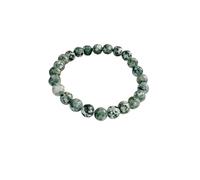 Bracciale con perline zebrate rosa pietra Perline di preziosa agata rodocrosite da 6/8 mm(Green,6mm 18cm)