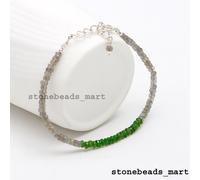 Bracciale con pietra preziosa sfaccettata Rondelle in cromo naturale +...