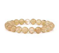 Bracciale con pietre gialle, arancioni e marroni, braccialetti perline da 8 mm, gioielli di cristallo curativi, regali for uomini donne(17cm,F)