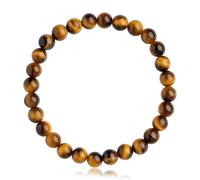 Bracciale con pietre naturali occhio di tigre Feng Shui, braccialetto elastico con perline che attirano ricchezza e transito, regalo di compleanno porta fortuna e felicità (pietra occhio tigre