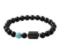 Bracciale con pietre naturali per zodiaco da 8 mm, con perline costellazione, gioielli per uomini e donne, per braccialetti unisex con occhio di tigre e astrologia (I)
